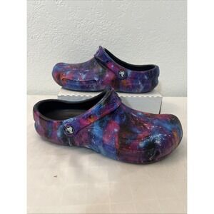 CROCS size Women 8 Mens 10 Cosmic Nebula‎ Galaxy RARE design clog Purple Blue
